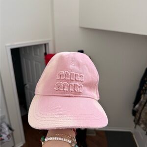 Miu Miu Coral Pink Cap with Branded Tag